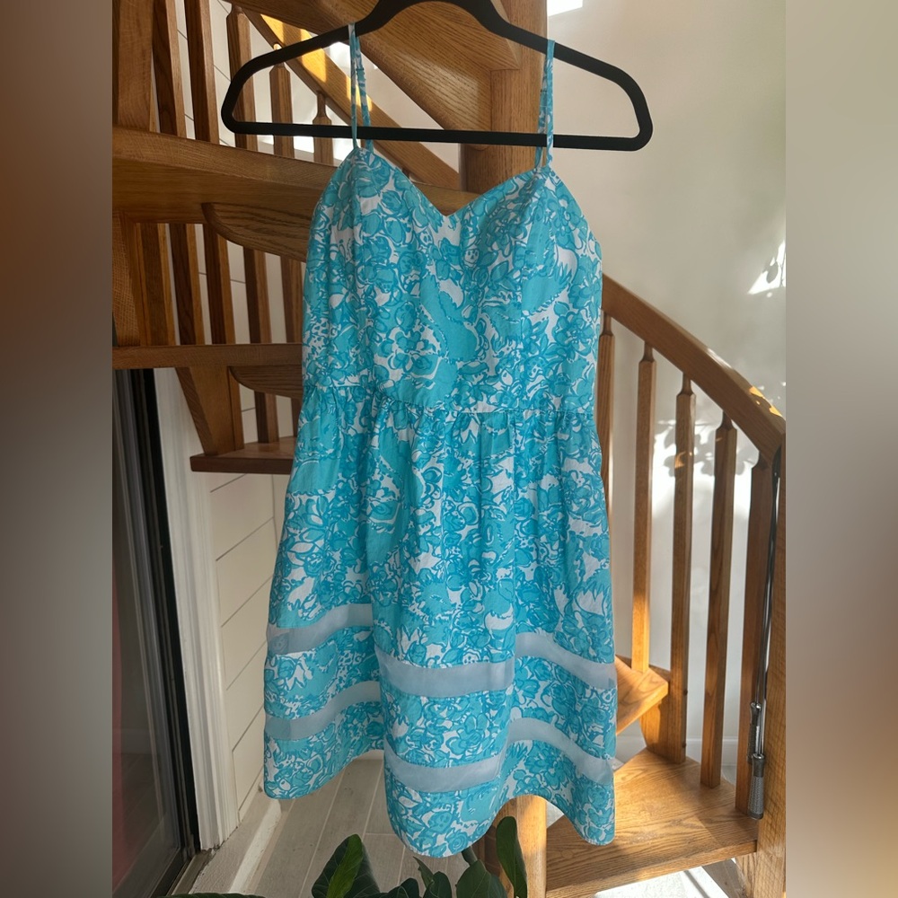LILLY PULITZER Shorely Blue She’s a Fox Ollie Sundress Dress - Size 8